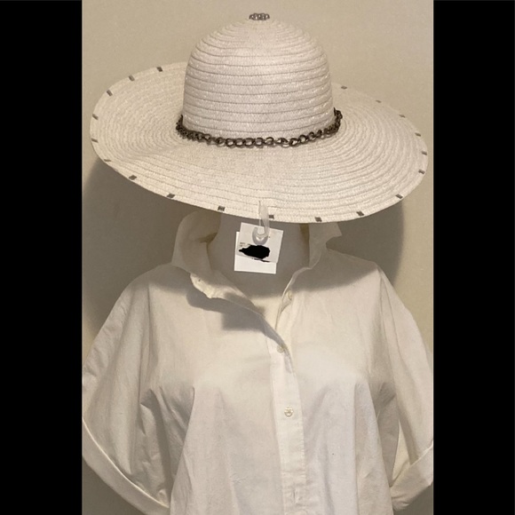 🆕🌞STUD & CHAIN STRAW FLOPPY SUN HAT🌞🆕 - Picture 4 of 16